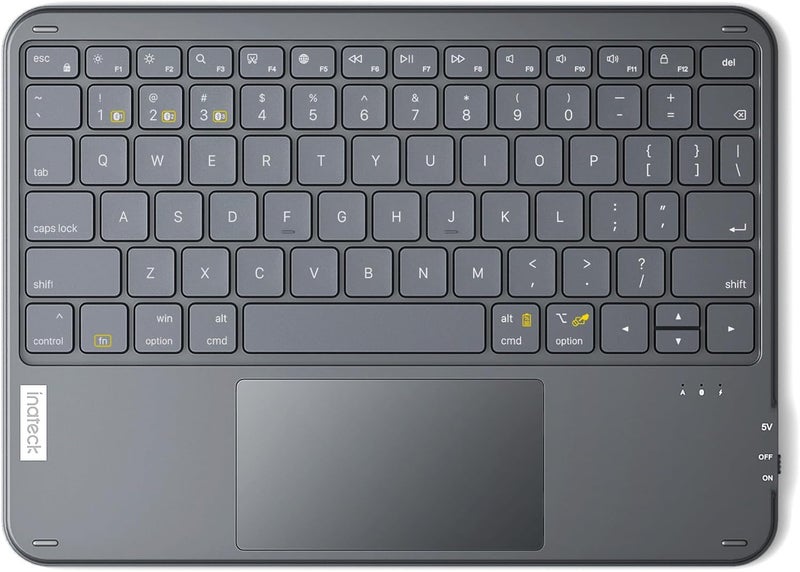 Inateck Bluetooth Keyboard with Touchpad, Ultra Slim and Portable Wireless QWERTY Keyboard, Compatible with Windows and iPad OS, KB01105 - Image 1